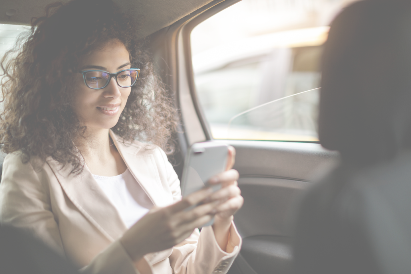 Woman using mobile device